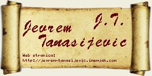 Jevrem Tanasijević vizit kartica